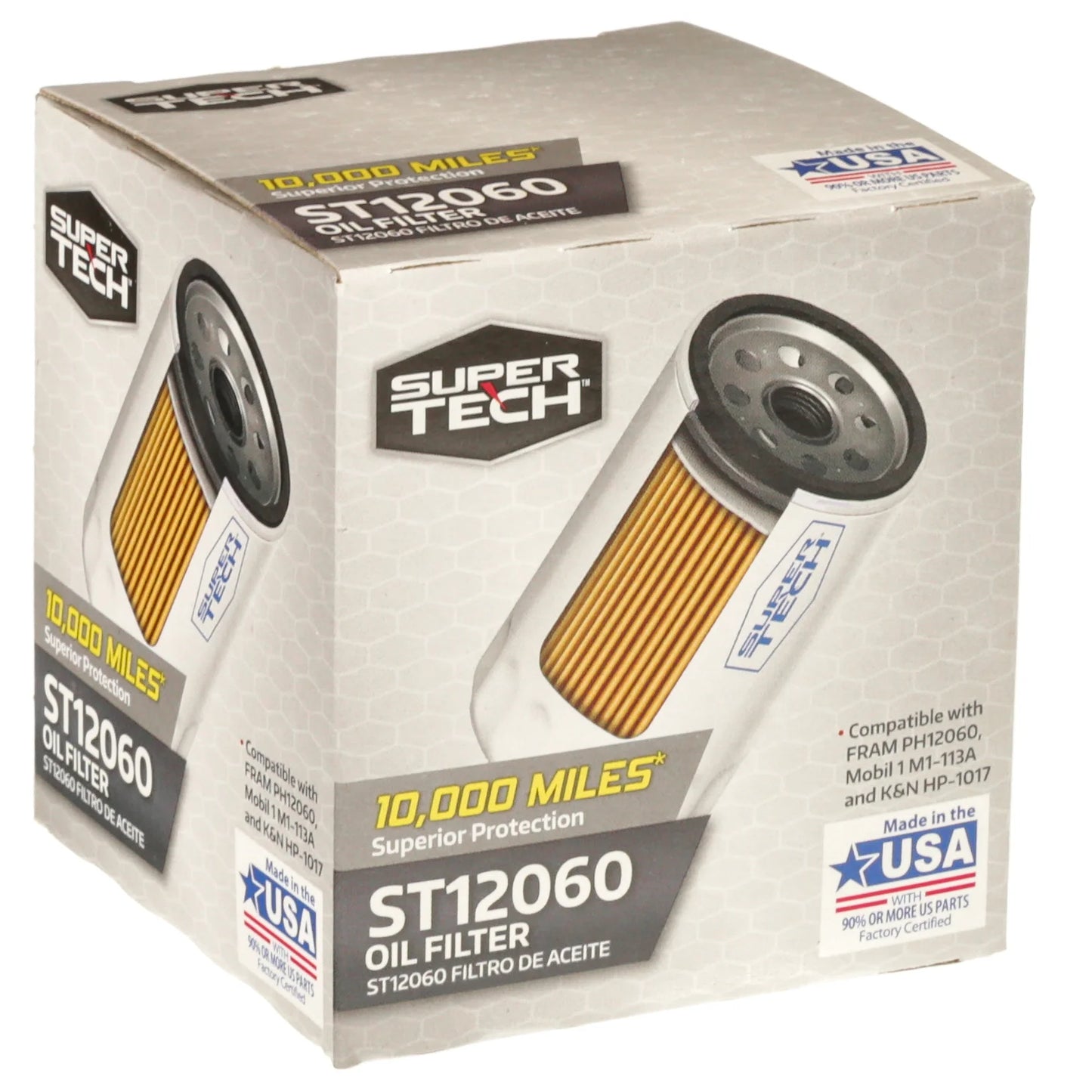 (6 Pack) Supertech ST12060, 10K Mile Replacement Oil Filter for Buick, Cadillac, Chevrolet, and GMC